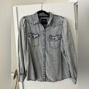 Rails Gray Denim Blouse